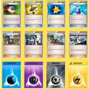 

Anime 50Pcs Pokemon Battle N Cards PTCG Energy Trainer Prop Cards Game No Repeat Collection Card Gifts for Children Kids Toys