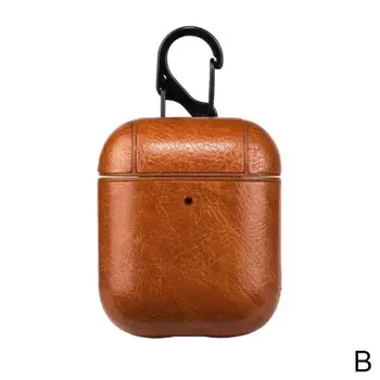 

Headset Charging Box For Airpods Iphone Wireless Bluetooth Cover Case Leather With Protective Earphone Hook Z5V7