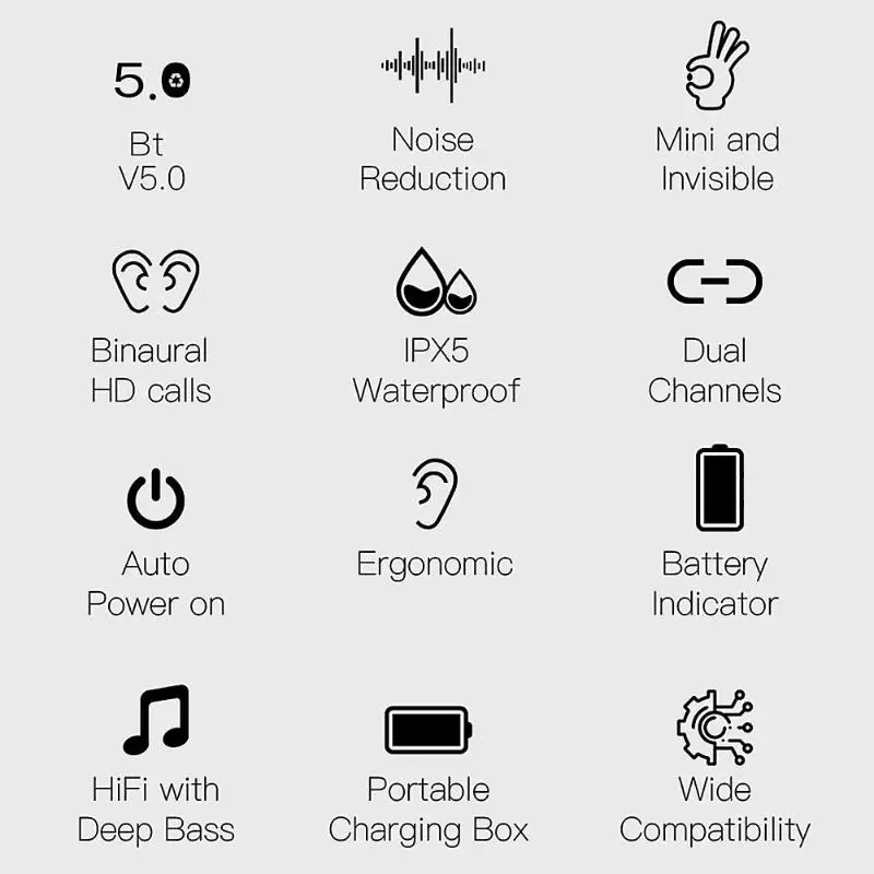 T2 TWS Беспроводные Bluetooth 5,0 наушники клавиатура двусторонние звонки носить удобные стерео наушники гарнитура с микрофоном