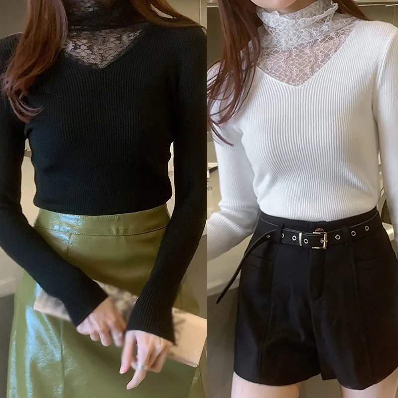 Autumn Fashion Literary Half High Neck Knitted