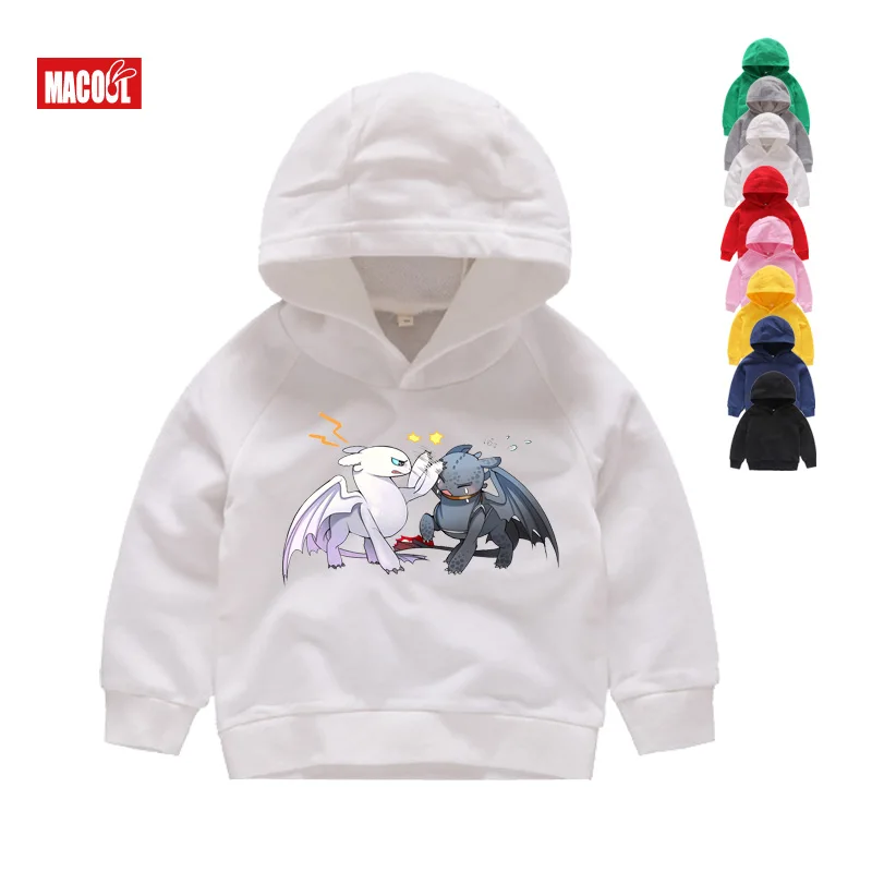kids hoodie sweatshirt toddler baby girl clothes Cartoon White Hoodies for Boys Girls Toothless Winter Top winter clothes
