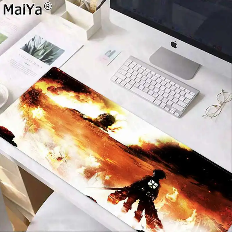 Lock Edge 40X90cm Maiya Cool New Attack On Titan аниме ноутбук компьютер коврик для мыши большой коврик для мыши клавиатуры коврик - Цвет: Lock Edge 40X90cm