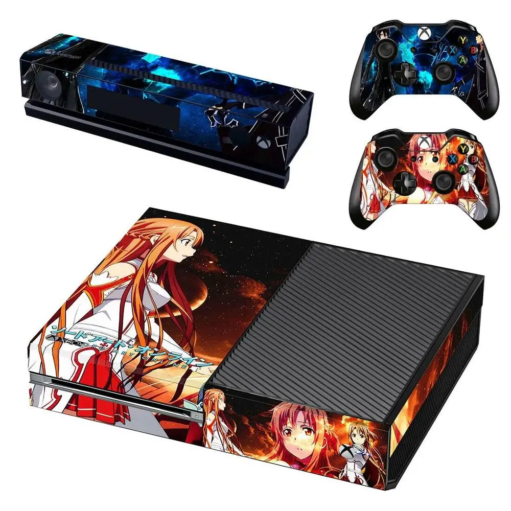 GSTM0909 Sword Art онлайн наклейка на кожу полное покрытие для Xbox One консоли и Kinect и 2 контроллера для Xbox One Наклейка на кожу - Цвет: GSTM0909