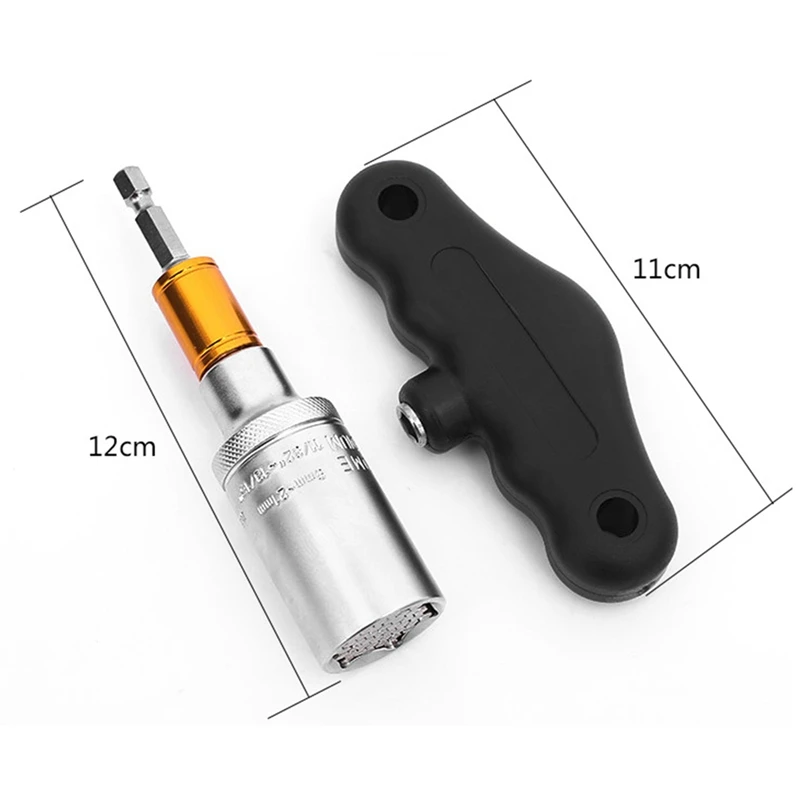 GTBL Universal Torque Wrench Head Set Socket Sleeve 9-21Mm Power Drill Ratchet Bushing Spanner Key Magic Grip Multi Hand Tools