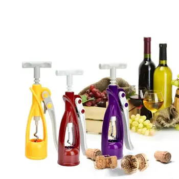 

1Pc Wine Bottle Opener Handle Pressure Corkscrew Red Wine Opener Kitchen Accessory Bar Tool