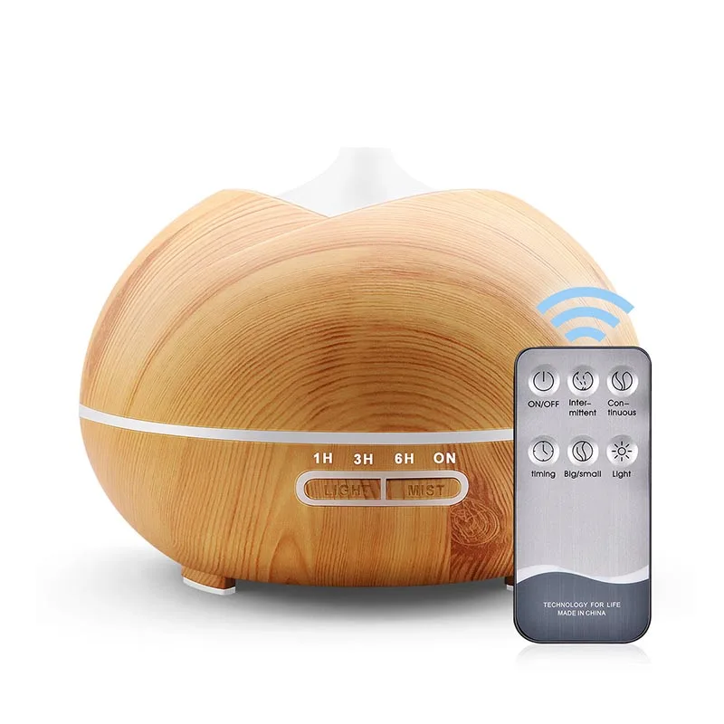 

Wood Grain Aroma Humidifier 400ml Colorful Environmental Remote Control Aroma Diffuser Air Diffuser Wood Household