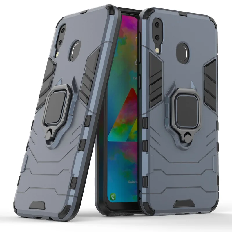 

Shockproof Case For Samsung Galaxy M20 Magnet Car Ring Case For Samsung M20 M205 Luxury TPU Silicon Armor Heavy Protective Cover