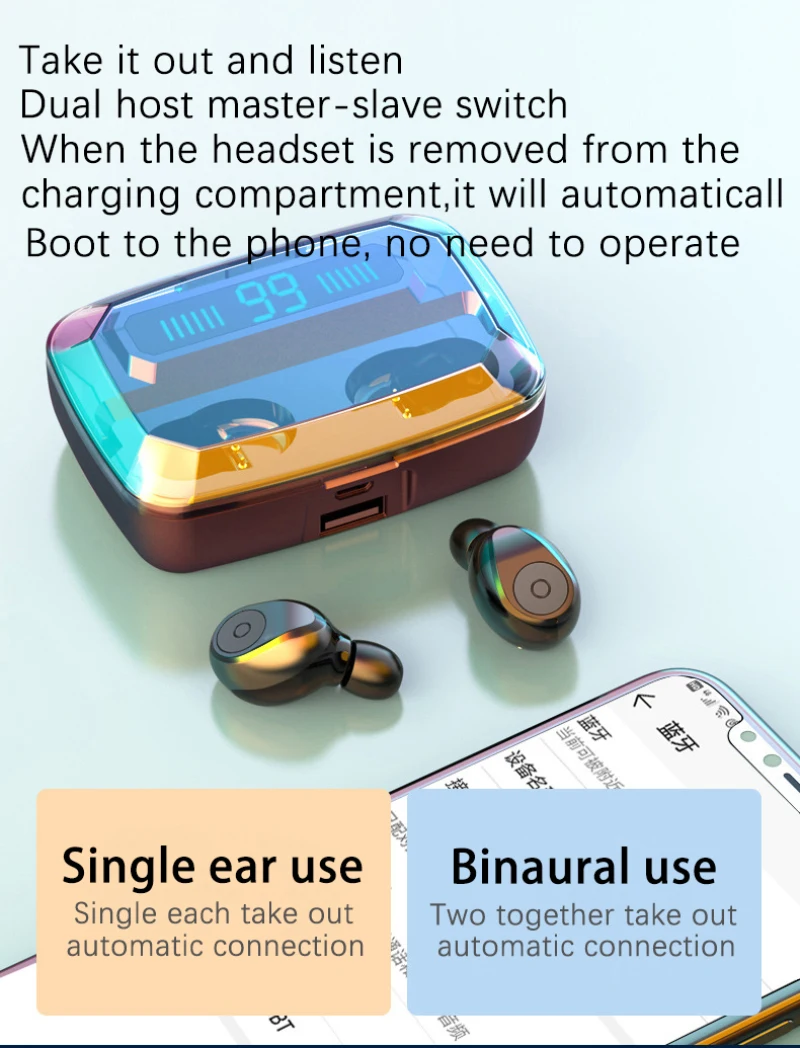 TWS Bluetooth 5,0 наушники со светодиодный дисплеем для IOS Android смартфон F9 беспроводные наушники Спортивная гарнитура с микрофоном Зарядка