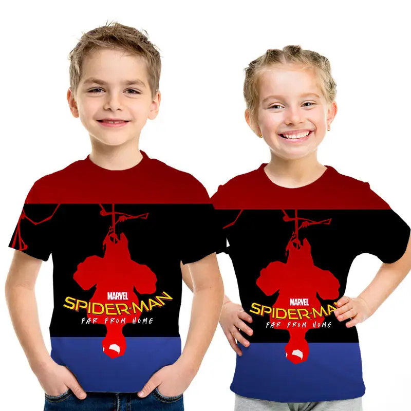 Детская футболка с 3D-принтом «Человек-паук», «супергерой» Летняя Повседневная футболка для мальчиков и девочек уличная детская футболка с принтом «Веном»/«Тигр»