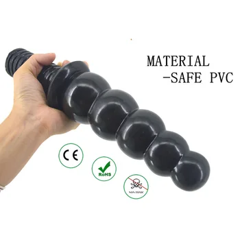 Big dildo thick 5 beads anal huge dildo no vibrator butt plug ball anal plug sex toys for women men adult bdsm games product 6