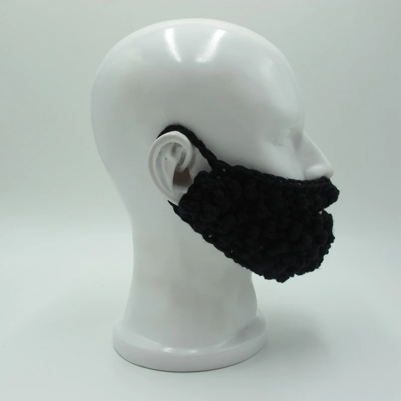 Handmade Knitted Funny Fake Beard Man Face-warmer Cap High Quality Winter Beanie Hat For Christmas Halloween Costume Party 4