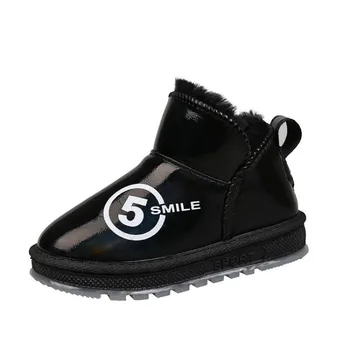 

2020 Winter Girl Shoes Boy Shoes Boots Slip-On Solid Round Toe Fashion Leisure All-match Non-slip Warm Snow Boots