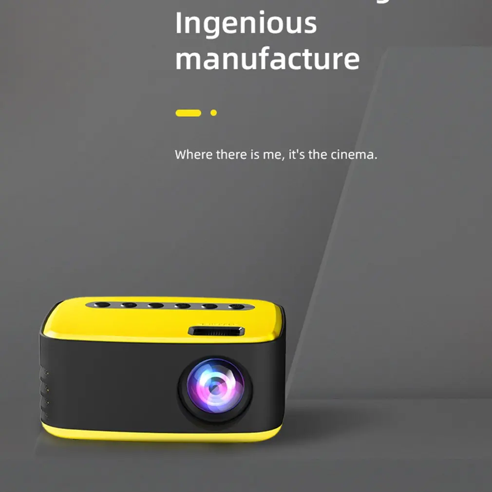 T20 Mini Portable 1080P USB HD LED Home Media Video Player Cinema Projector 320x240 Pixels Supports Easy To Carry