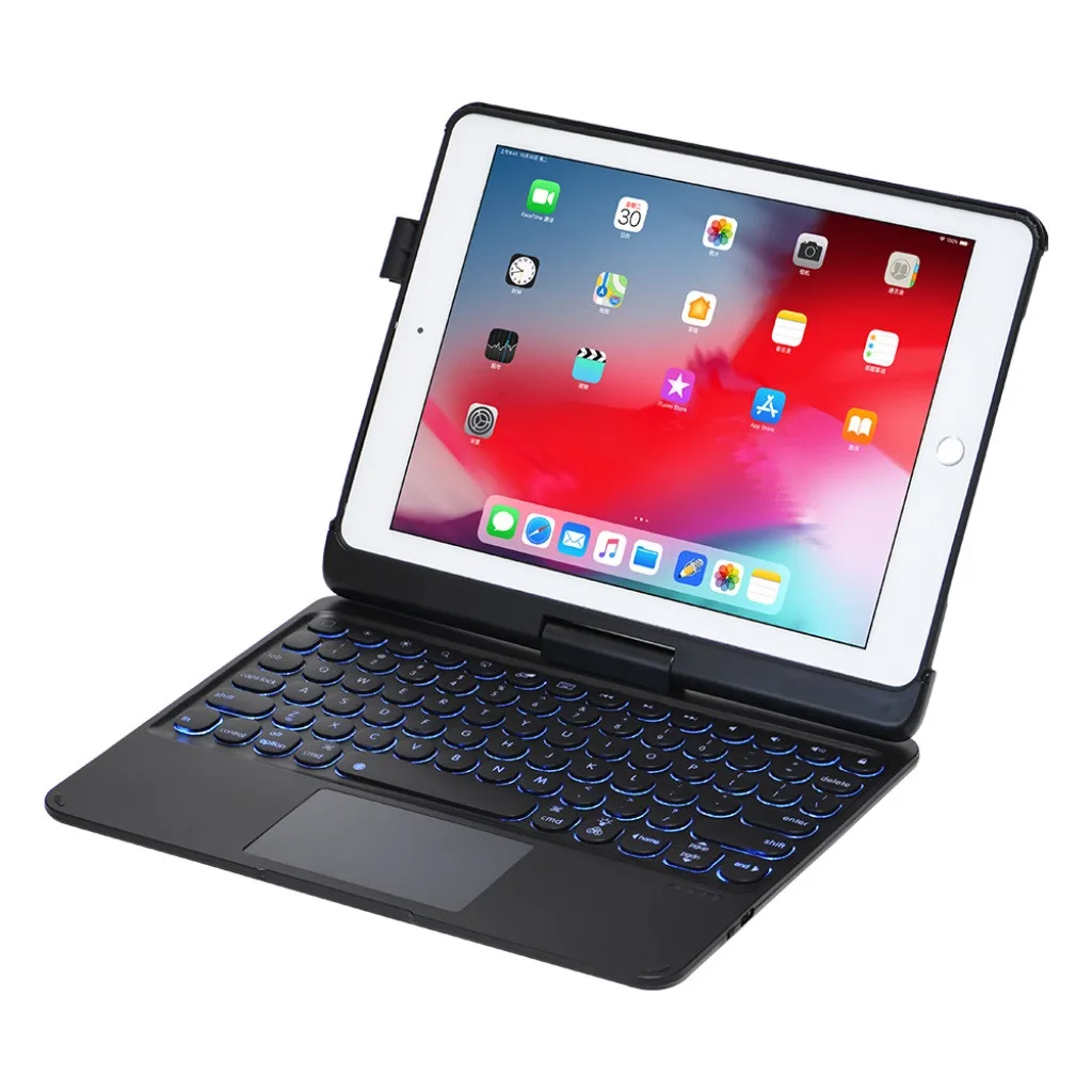 20% для iPad/pro9.7/air2 вращающаяся на 360 ° цветная подсветка Bluetooth клавиатура чехол Чехол тонкий кожаный чехол с подставкой