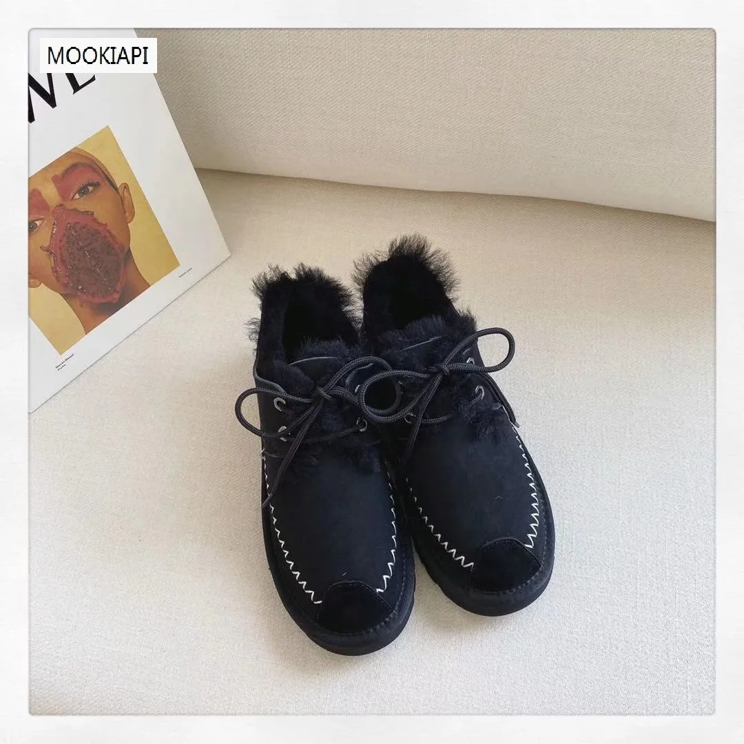 Г. Австралийский бренд, зимние сапоги высокого качества настоящая овчина чистая натуральная шерсть последняя женская обувь на шнуровке