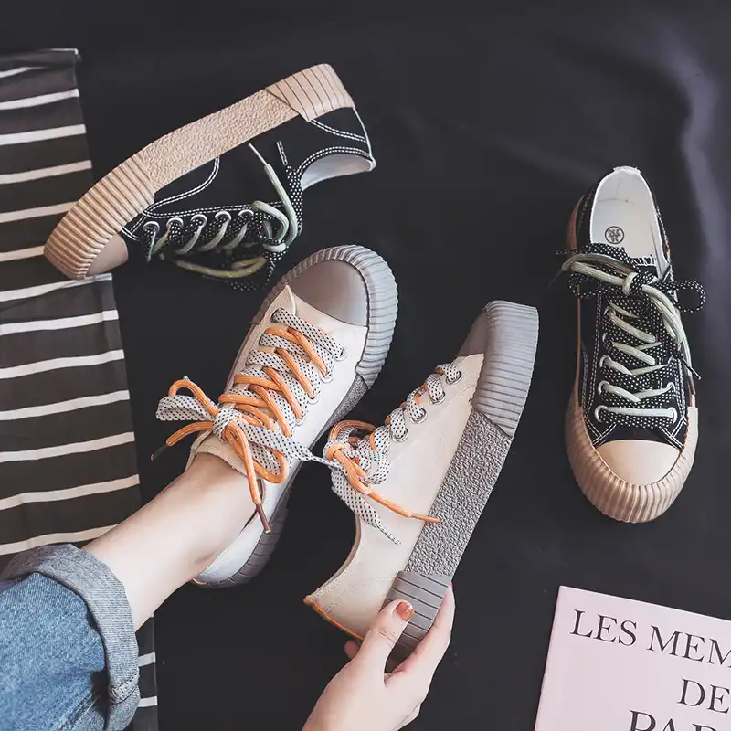 fashion casual korean style mixed color canvas shoes sneakers