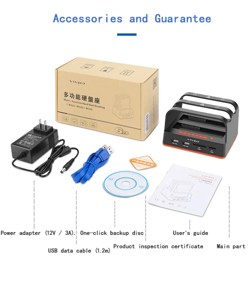 Hard Drive Docking Station USB 3.0 Dual Bay Hard Drive Dock For 2.5" & 3.5" IDE SATA HDD SSD With SD TF Card Reader Support 16TB internal hard disk case to make external