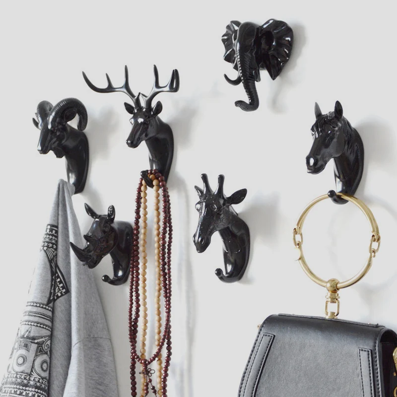스트롱 웰 북유럽 동물 후크 미국 행잉 후크 홀더 행거 키 벽 강력한 원활한 접착 후크 홈 인테리어