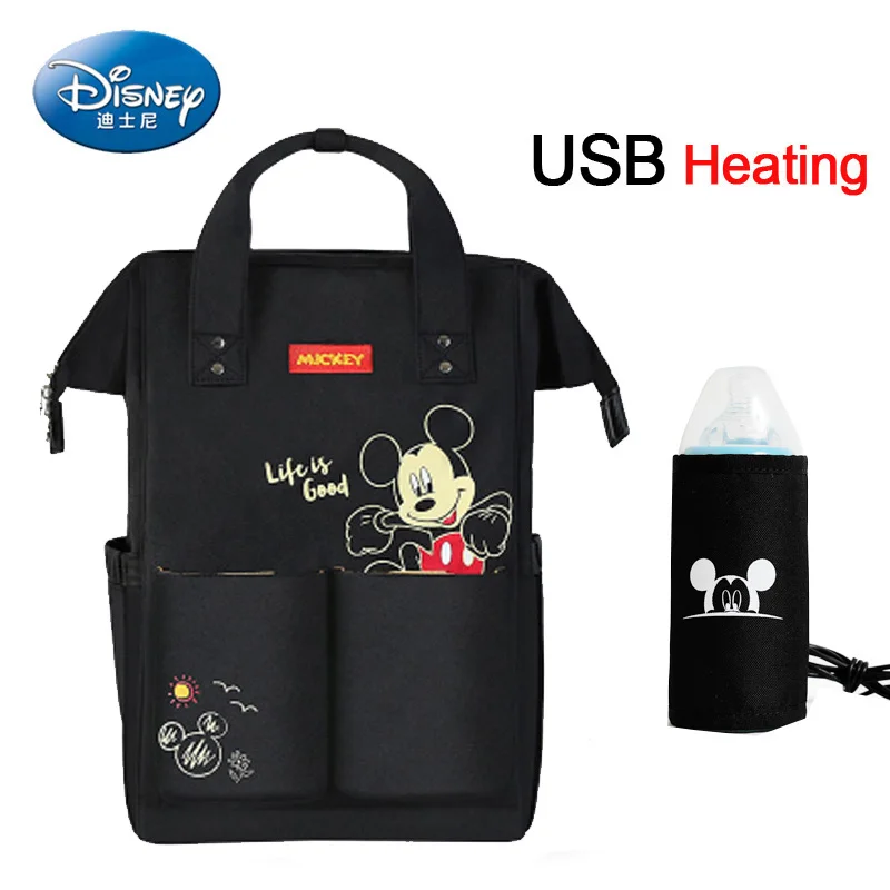 Сумка для подгузников disney, рюкзак, USB сумка-холодильник для бутылочек, Минни, Микки, большая емкость, для кормления ребенка, Мумия, сумка для беременных женщин, рюкзак - Цвет: 24