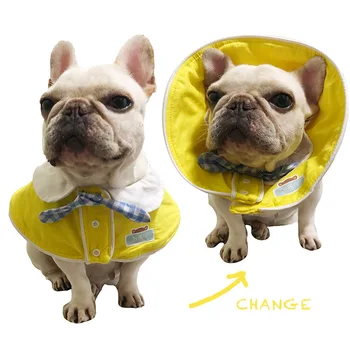 

2 Use,2 In 1Pet Dog Scarf Collar Custom Nameplate Tag Cat Elizabeth Protection Ring Protection Wound Neckline Proof Collar Bows