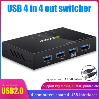 

4K USB HDMI KVM Switch Box Video Display USB Switch Splitter For 2 PC Sharing Keyboard Mouse Printer Plug And Paly