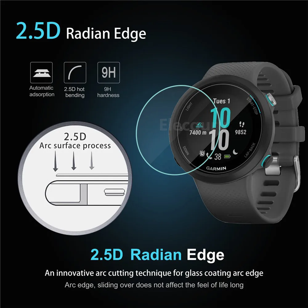Закаленное стекло протектор экрана для Garmin swim 2 Smart Watch 9H твердость HD устойчивость к царапинам пузырьковая Защитная стеклянная пленка