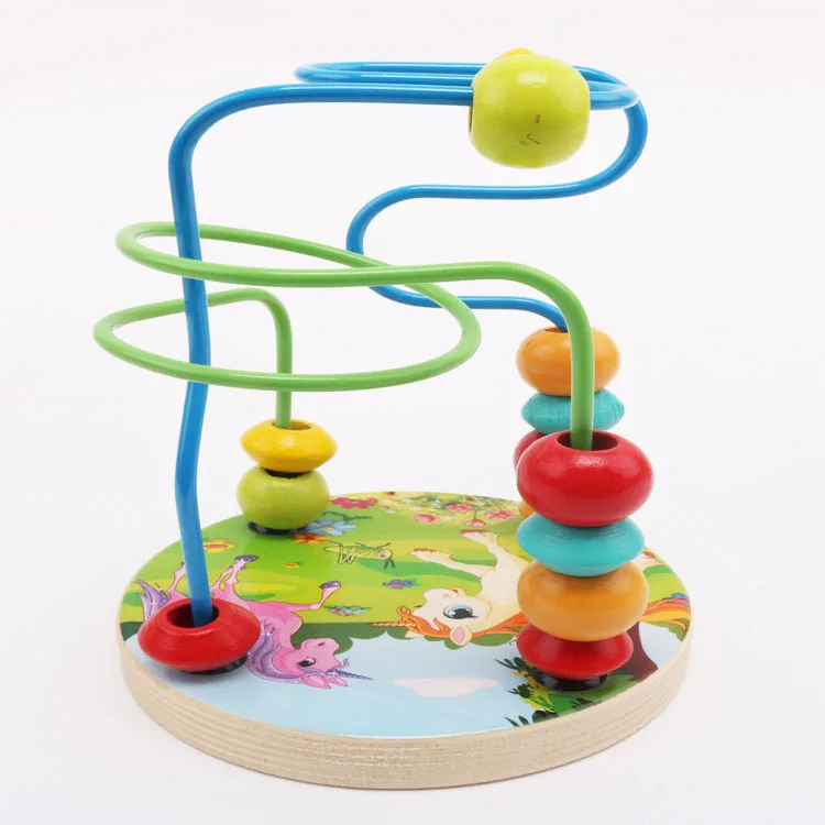 Детская игрушка, открытая деревянная игрушка с бусинами, развивающие игрушки для детей, цветные мини маленькие бисерные браслеты