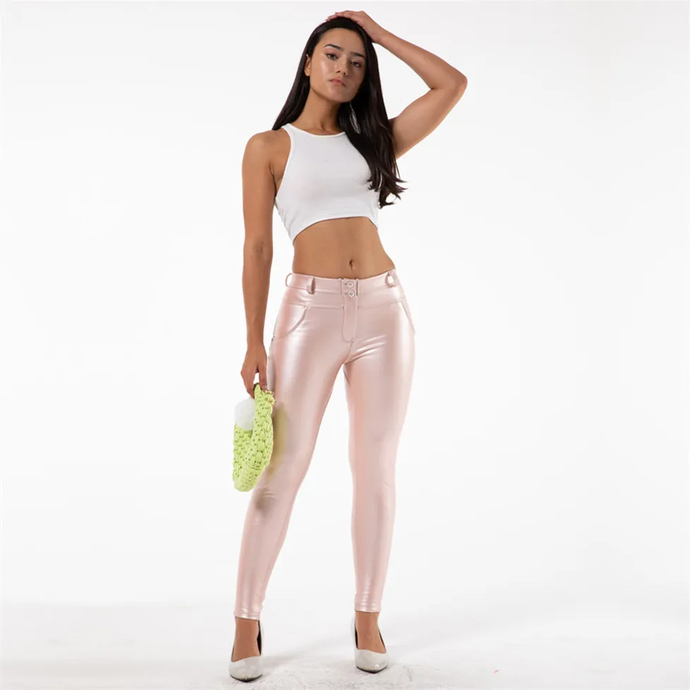 Hot Pink Faux Leather Pants Pink 