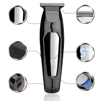 

LCD Display Professional Pet Electric Shaver Dog Trimmer Grooming Haircut Machine Silver Rechargeable Men USB Hair Clippers #N3