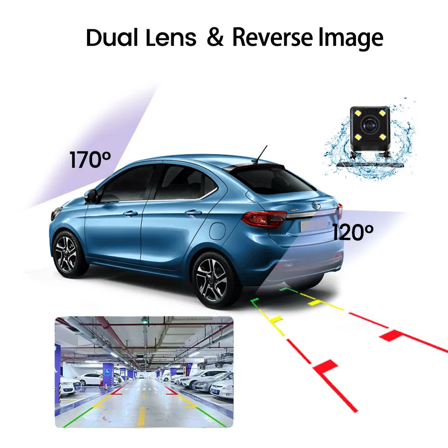 E-ACE Видеорегистраторы для автомобилей Dashcam dvr зеркало видео Регистраторы FHD 1080P Автомобильный Камера Двойной объектив с заднего вида Камера Авто регистратор Dash Cam