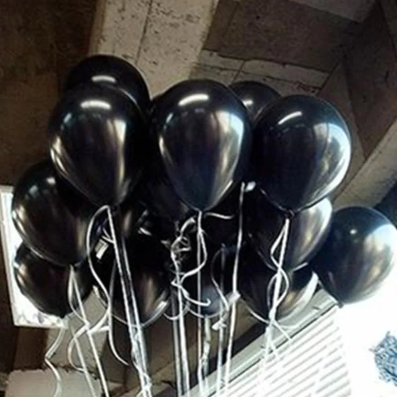 black BINGTIAN, 100 шт./лот, воздушные шары на день рождения, 1,5 г, 10 дюймов, латексные шары, золотые, красные, розовые, синие жемчужные шары для свадебной вечеринки, детские игрушки a - Цвет: black