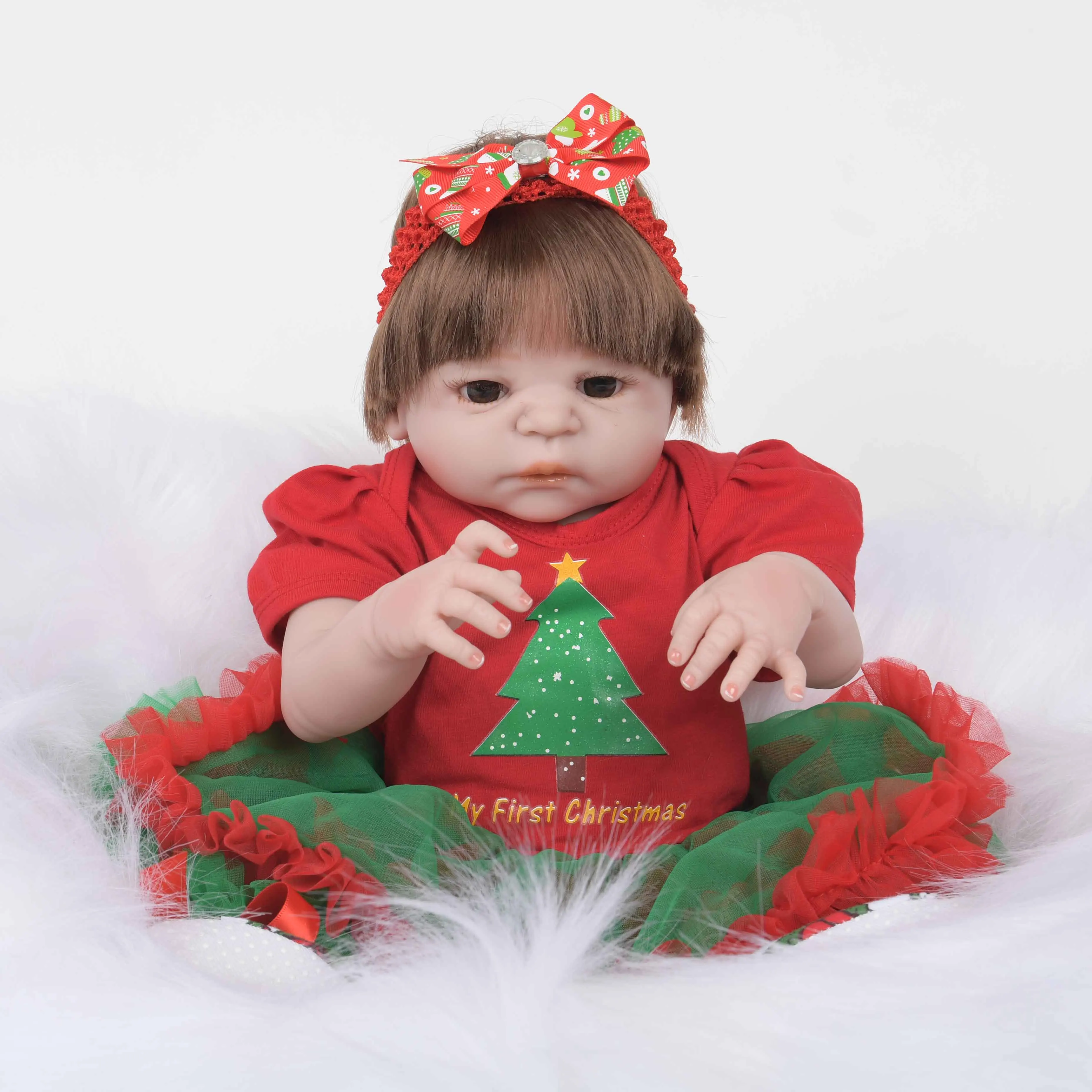22 ''удивительные Bebe Reborn Детские игрушки Реалистичные мягкие силиконовые тела прекрасный Playmate новорожденный кукла ребенок день рождения Рождественские подарки 55 см