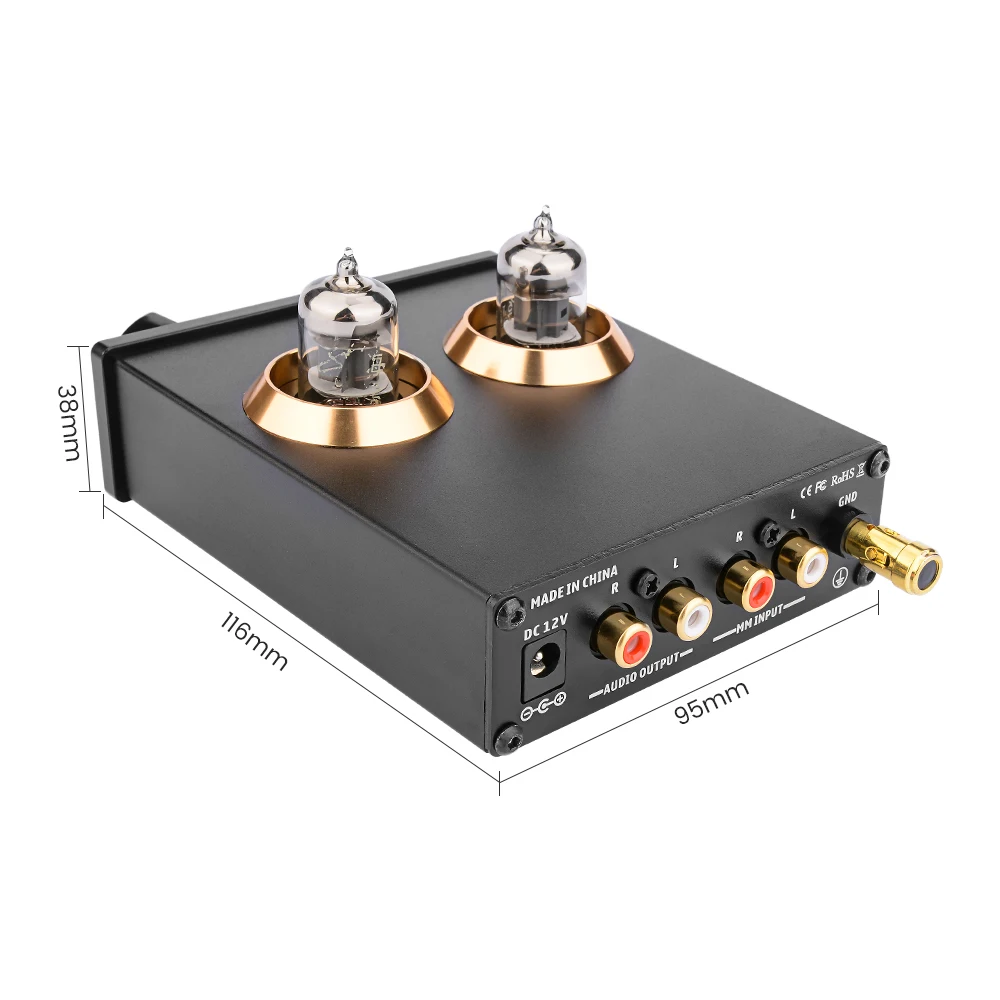 AIYIMA 6J2 Vacuum Tube MM Phono Turntable Preamplifier HiFi Stereo Phonograph Preamp Amplifier Vinyl Record Player For Home DIY