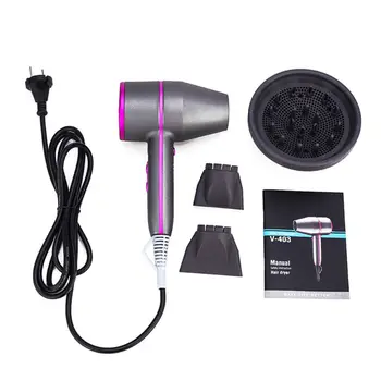 

Hair Negative Ion Blow Dryer Blower with Wind Air Collecting Nozzle for Home Use K1AD