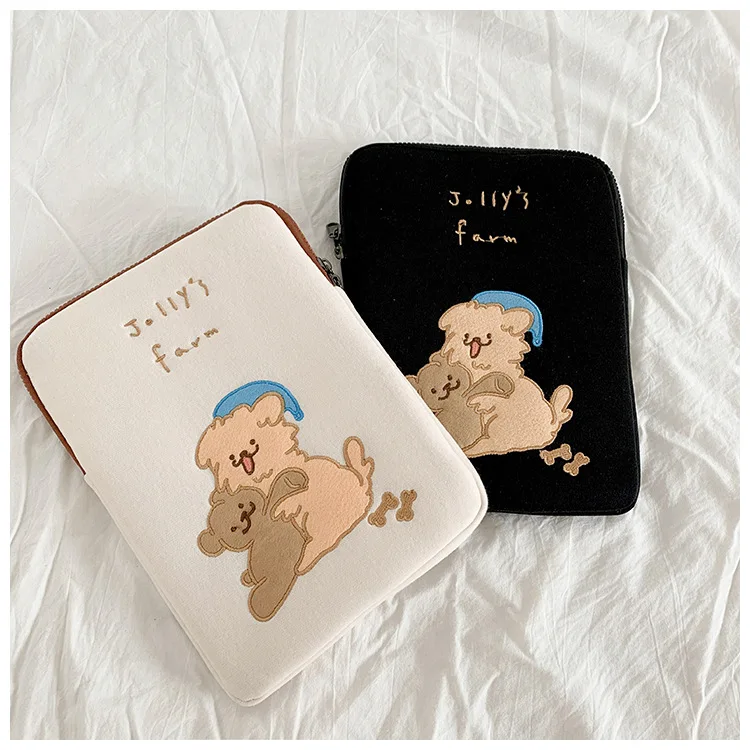 

Tablet Case Laptop Storage Bag for 11 13 15 Inch Ipad Girls Ipad Sleeve Case Student Cotton Liner Protection Embroidery Purse