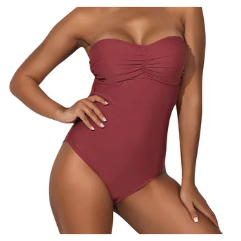 

2020 Sexy Swimsuit Women Swimwear One Piece Bodysuit Push Up Monokini Bandeau Bathing Suits Swim Suit Wear Female Beachwear