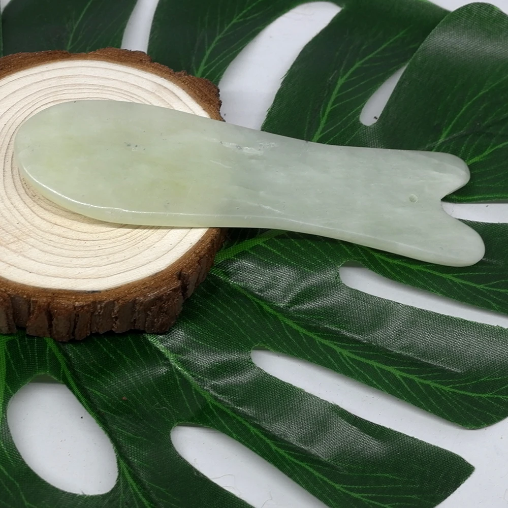 Jade Gua Sha соскабливающий массажер для тела, царапающийся камень Guasha, спа нефритовый скребок для лица, спины, забота о здоровье, против морщин