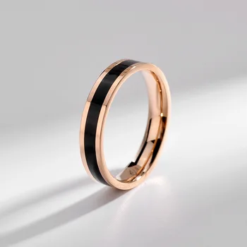 

Rose Titanium Steel Ring Female Curve Mill Finish Accessories Hand Decorate Ring