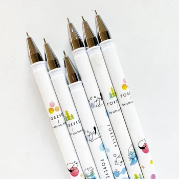 

3X Kawaii Cat Polar Bear With You Forever Gel Pen Writing Signing Pen School Office Supply Student Stationery 0.35mm Black Ink