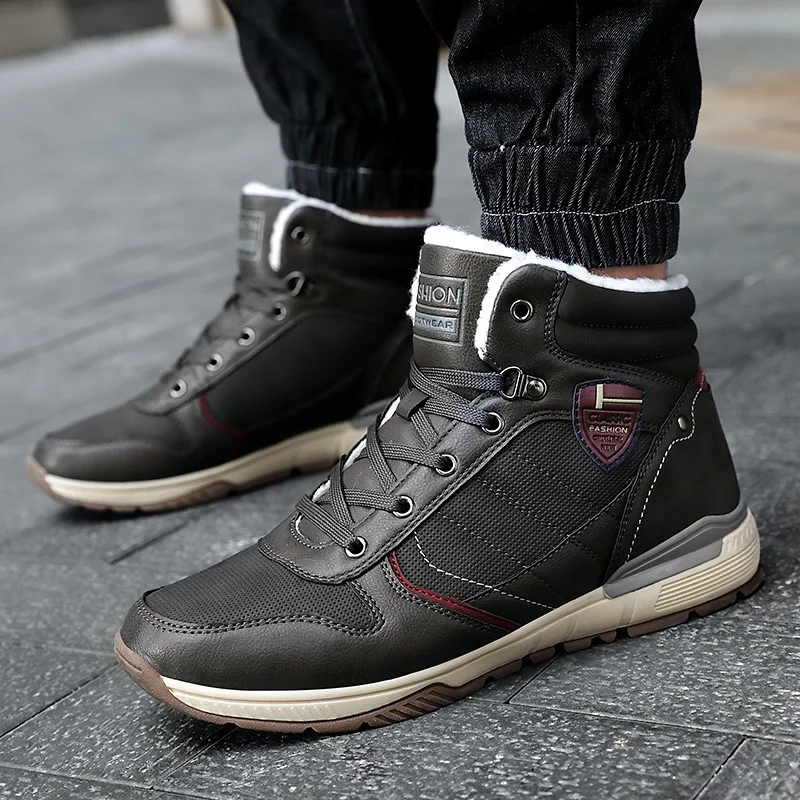 

2019 Large Size Shoes Martin Boots MEN'S SHOES High Shoes Winter plus Velvet Worker Boot Combat Boots England 45 Yards