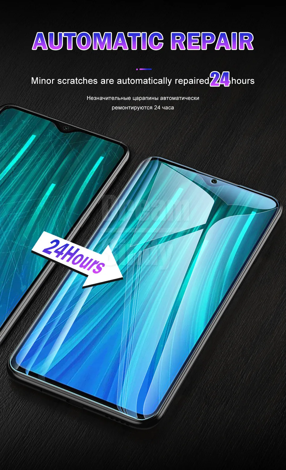 4-1 шт полное защитное покрытие 100D Гидрогелевая пленка для Xiaomi Redmi K20 Pro 4X 8A 7A 8T Note 7 8 Pro защитная пленка без стекла