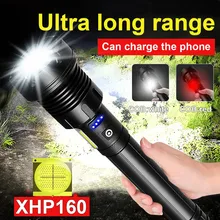 

500000 Glare Super XHP160 Powerful Led Flashlight torch XHP90 High power USB Rechargeable Tactical flash light 18650 Led Lantern