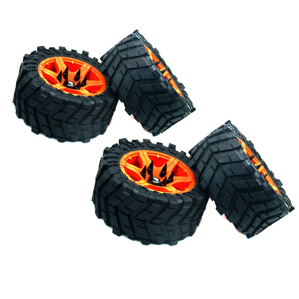 OrangeHub Black Nut3 Колесные шины 4 шт./1 комплект с гайками(4 шт.) для 1/5 Traxxas X Maxx 220 мм* 105 мм - Цвет: OrangeHub Black Nut3