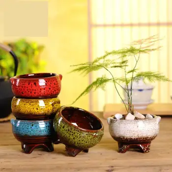 

Ceramic Flower Pot Succulent Plant Cactus Planting Container Storage Plant Pots Bonsai Planter Ceramic Home Garden Potted Holder