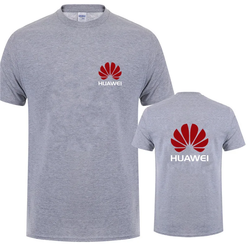 Новая модная футболка huawei Мужская хлопковая футболка с коротким рукавом футболки LH-125 - Цвет: Sport Grey
