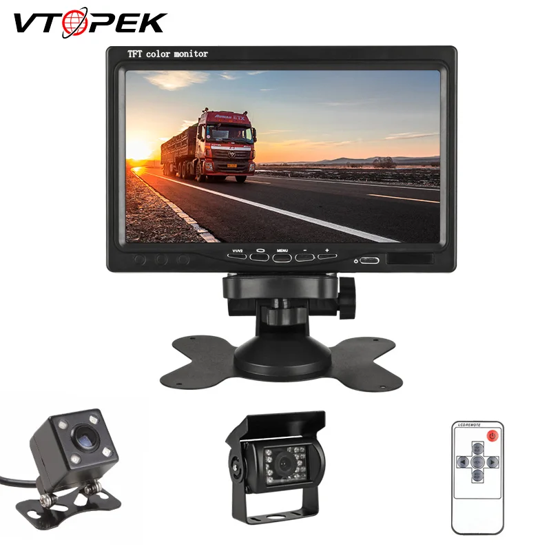 

Vpotek 7 InchTFT LCD Car Rearview Camera Waterproof Night Vision Wired Cameras Parking System for Car Rearview Monitor DVD VCR