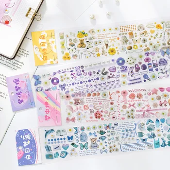 

4 Designs Mixed Lovely Daisy Garden Floral Masking Tapes Set 60mm*350mm