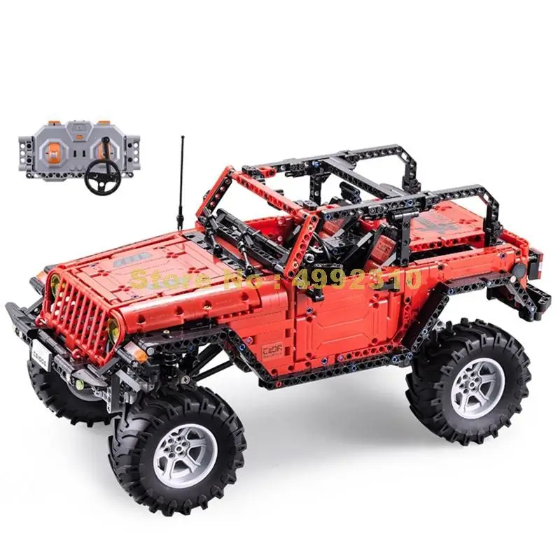 C61006 1941 шт. technic jeep wrangler adventurer led rc функция двигателя строительный блок кирпичи игрушка