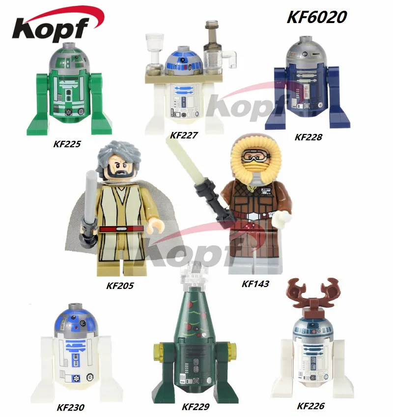 

Single Sale Wars Han Solo Luke Skywalker BB8 R3-D5 R3D5 Reindeer R2D2 Blue Building Blocks Bricks Children Gift Toys KF6020