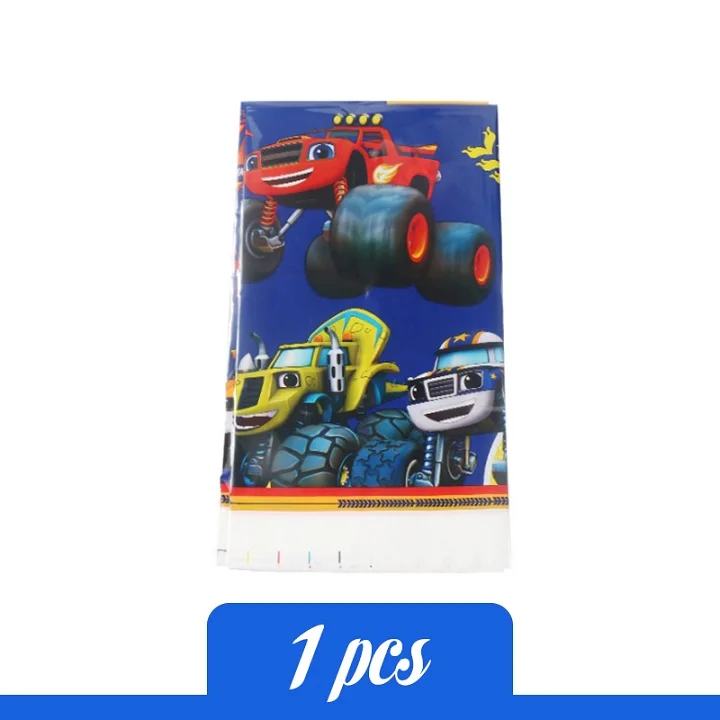 Blaze and the Monster Machines/Набор для вечеринки на день рождения, Детские вечерние принадлежности для мальчиков, бумажный стаканчик с машинкой - Цвет: Tablecloth